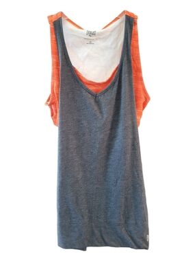 Everlast Women's Gray Racerback Tank with Orange Inner Sports Bra - Size L